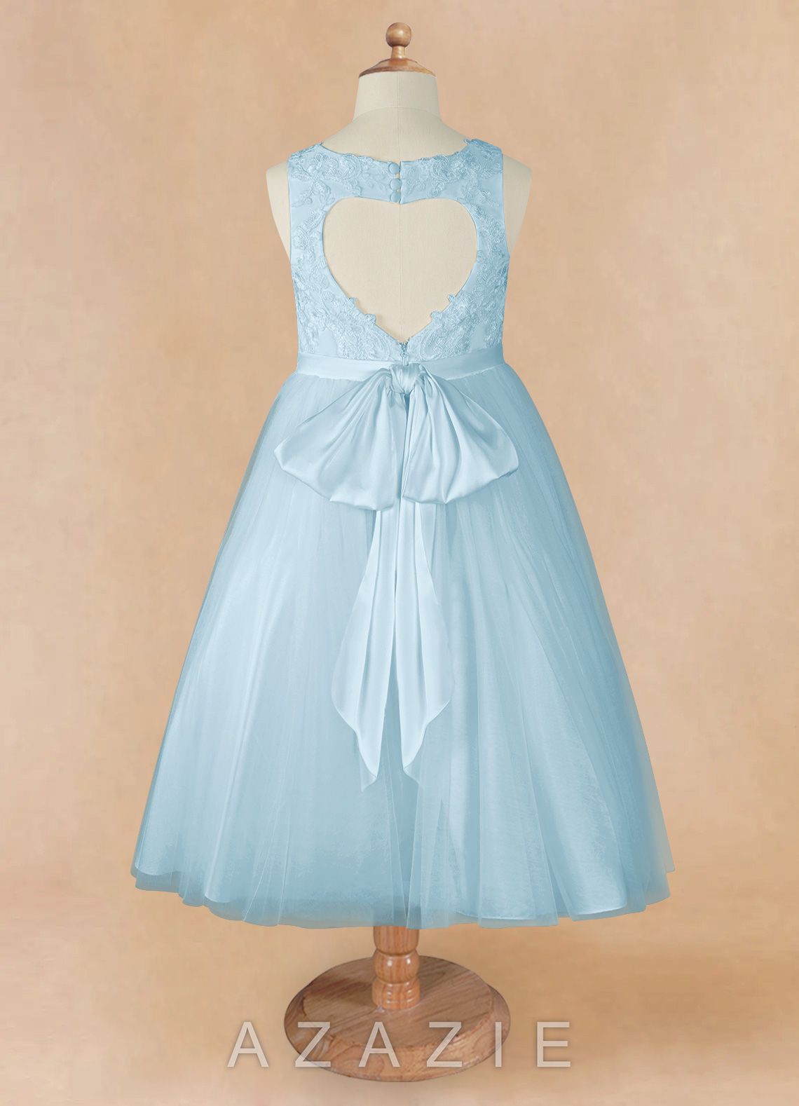 Azazie Calla Sky Blue Ball-Gown Lace Tulle Dress sky_blue