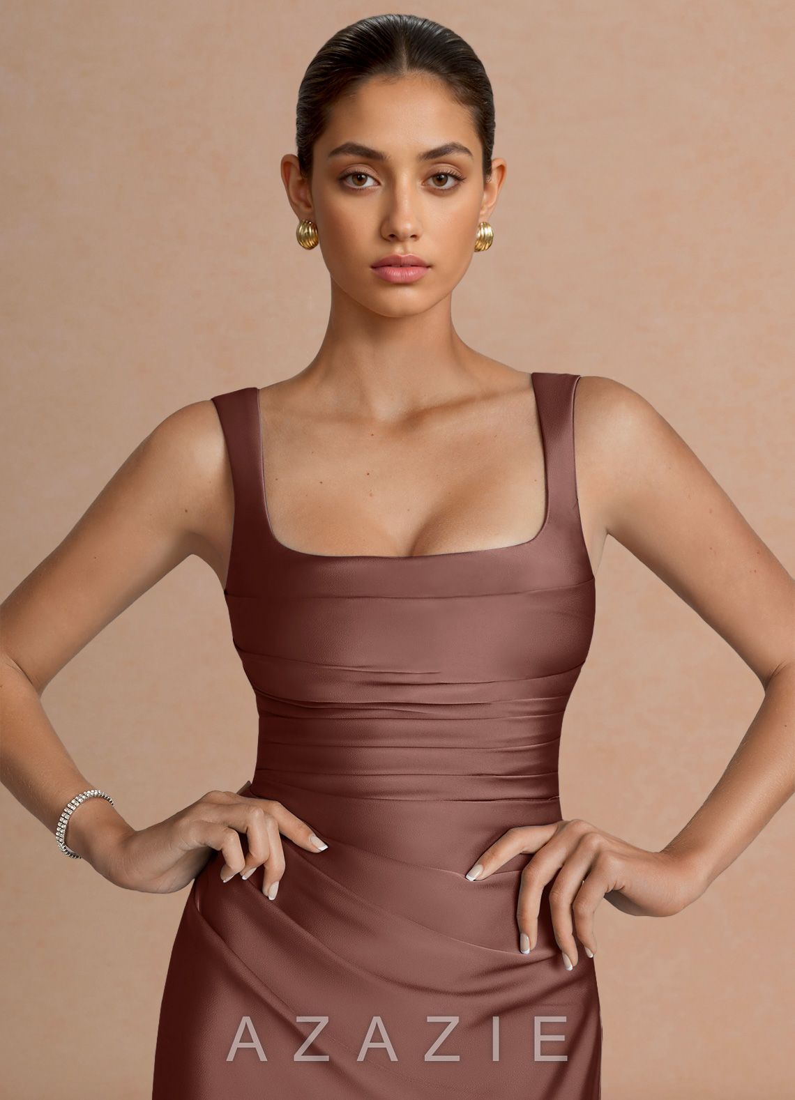 Hovira {color} Maxi Dress  mocha_coco_#134126