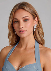 Something Blue Butterfly Wing Drop Earrings  silver
