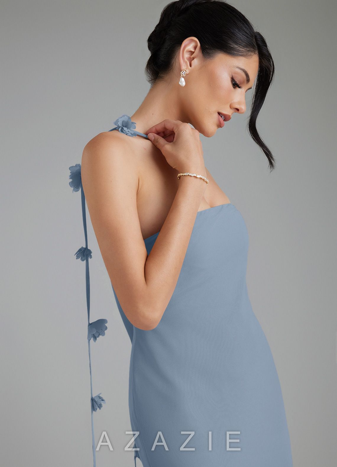 Azazie Annalise Dusty Blue Mermaid Chiffon Dress dusty_blue