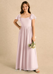 Azazie Patsy Girls Formal Blushing Pink A-Line Sweetheart Neckline Chiffon Dress blushing_pink