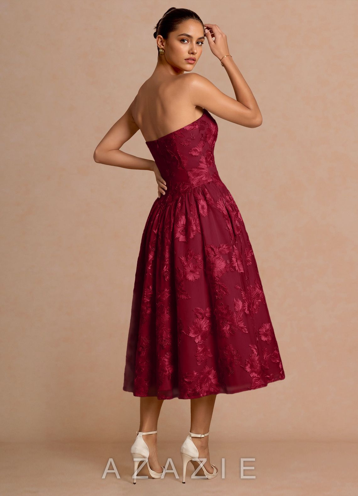 Astra {color} Midi Dress  sp_burgundy_#bd308