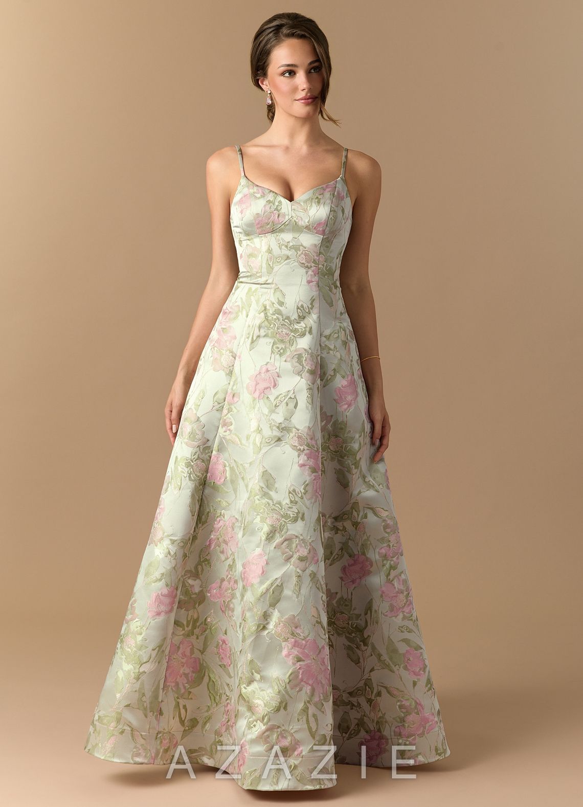 Raquel {color} Maxi Dress  sp_blush_floral_green_#bg134308