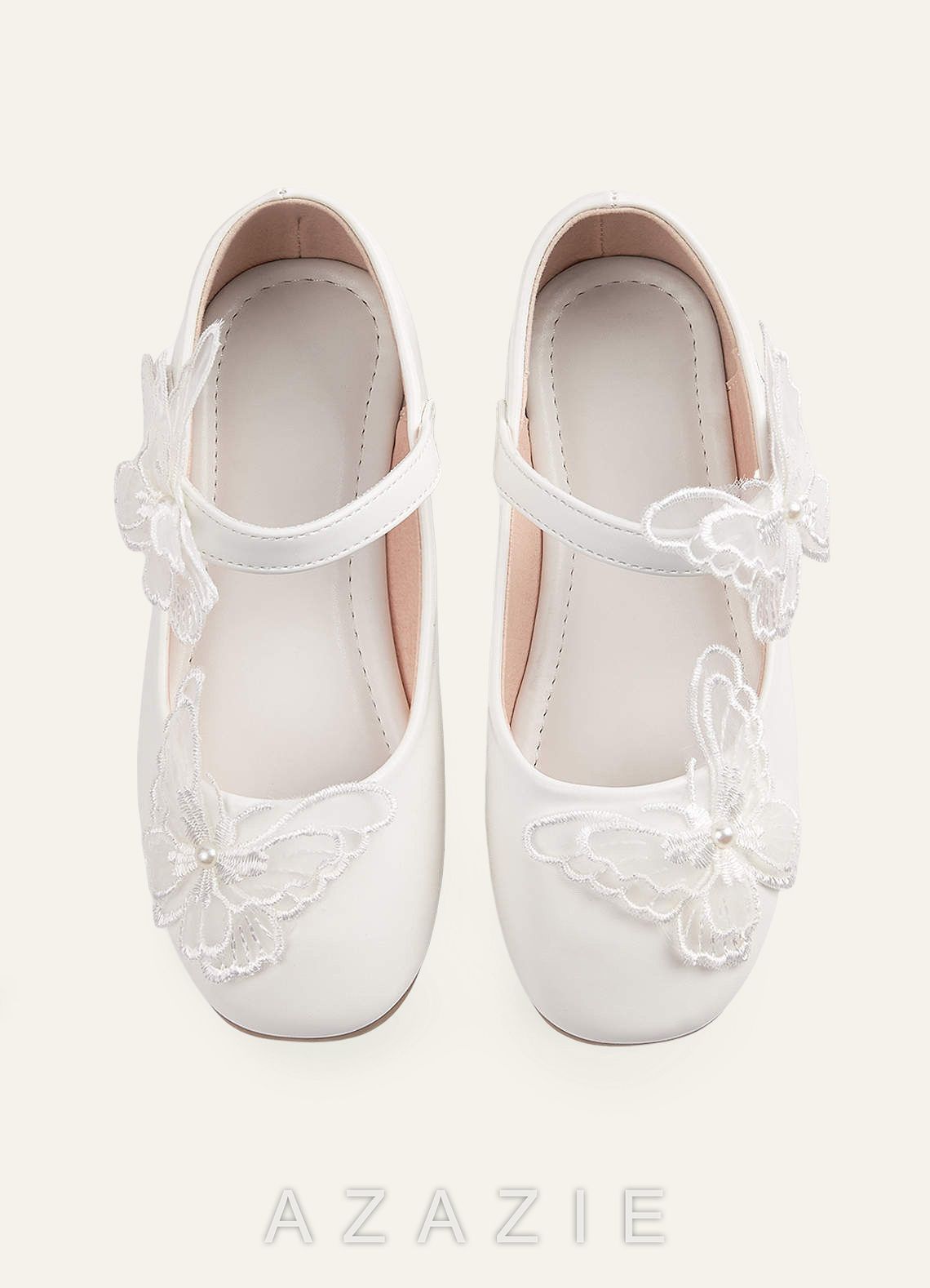 Butterfly And Pearl Girl's Flat Shoes